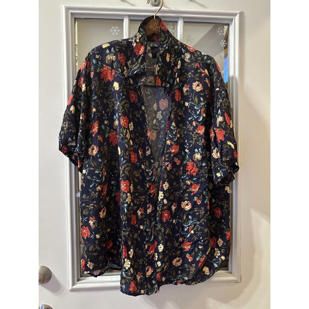 Vintage Solutions Flower Print Button Down Shirt